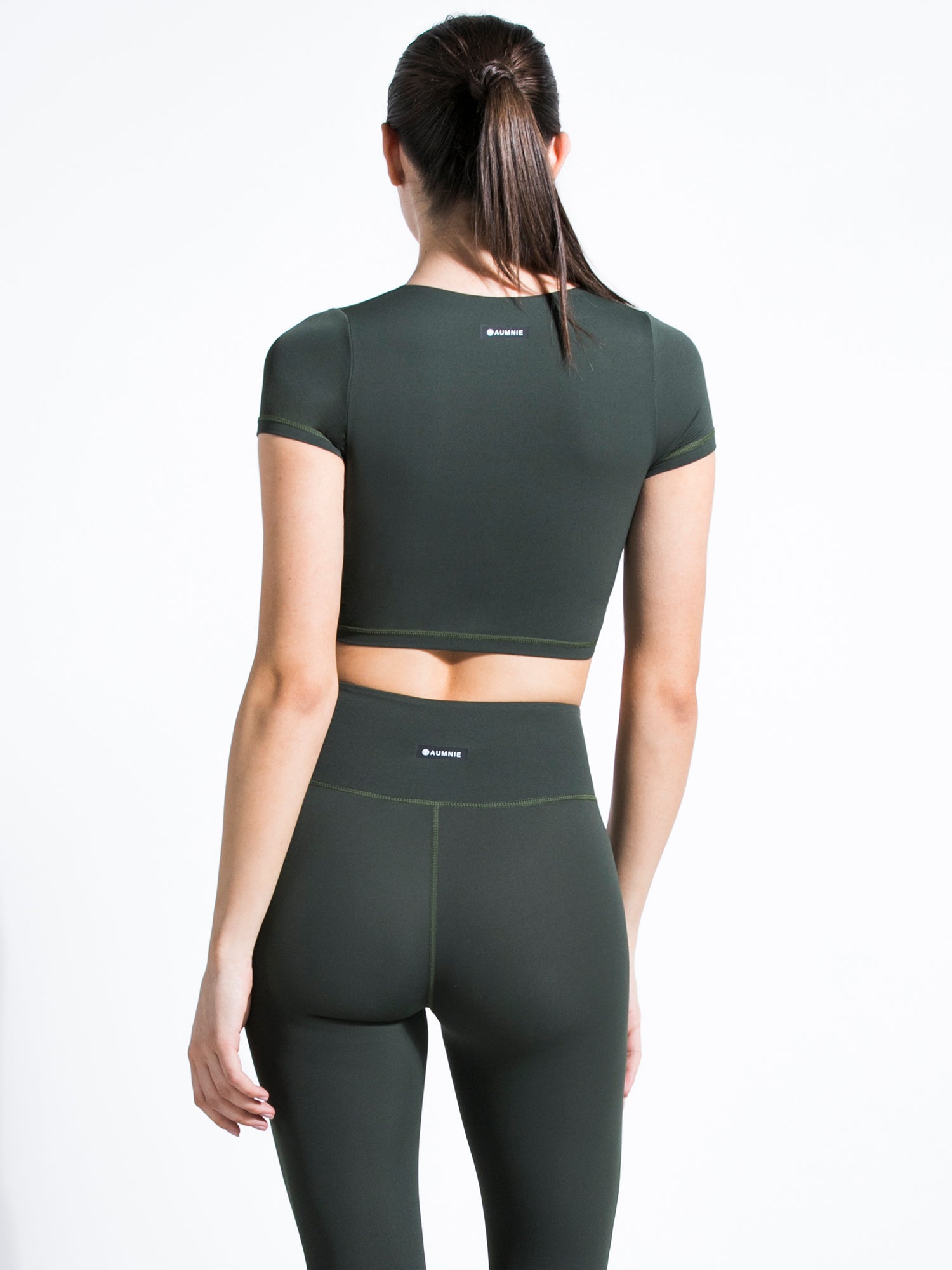 RUCHED NUDE TEE, DEEP FOREST