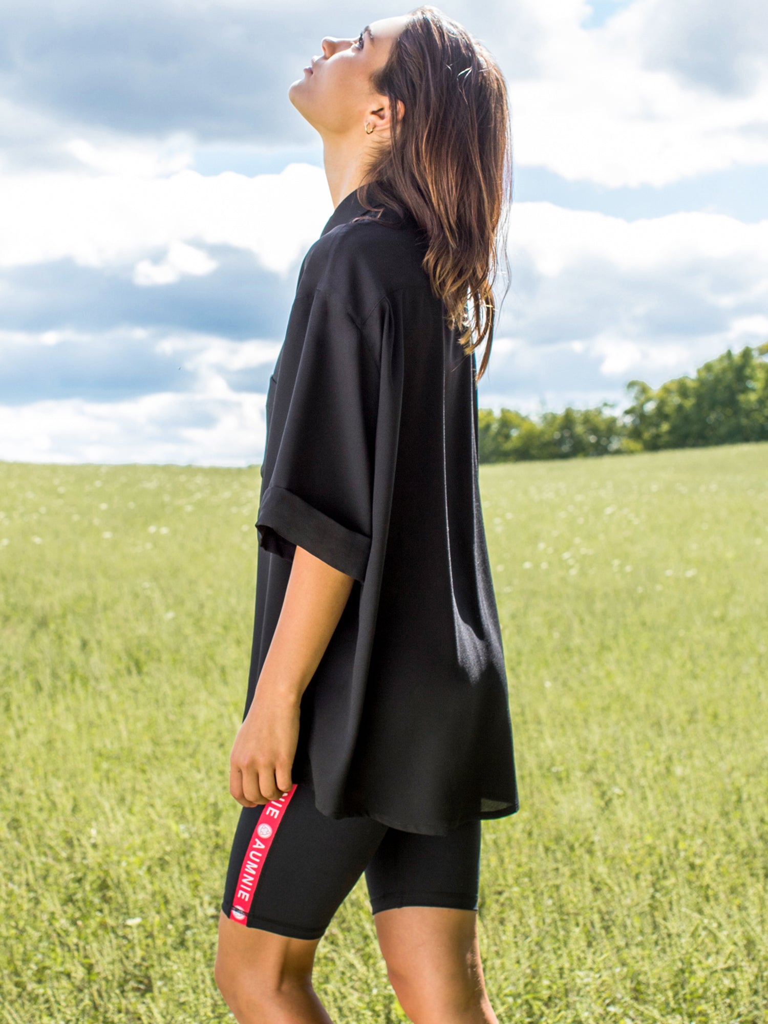 CHIFFON BOYFRIEND BLOUSE, BLACK