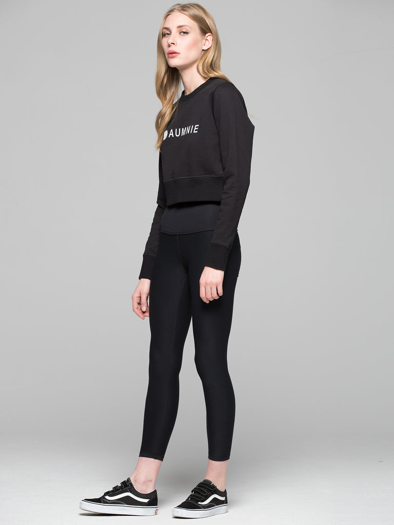 CROPPED SWEATSHIRT, BLACK