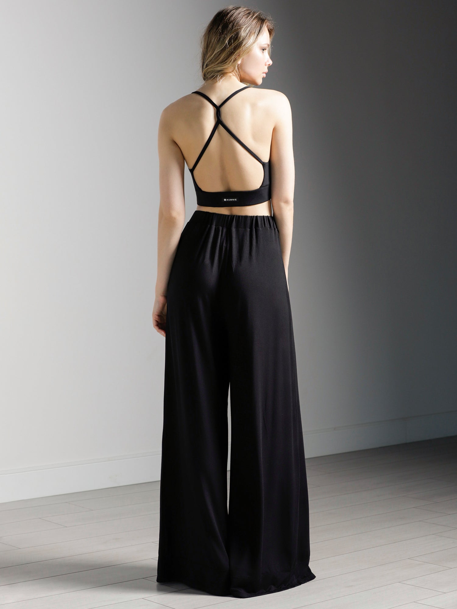 SOFT WIDE LEG PANTS, BLACK
