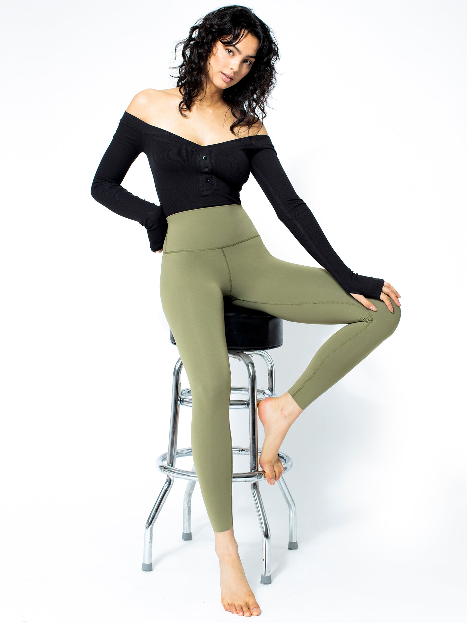RIBBED BODYSUIT, BLACK