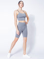 HIGH WAIST BIKER SHORTS, LIGHT HEATHER GREY