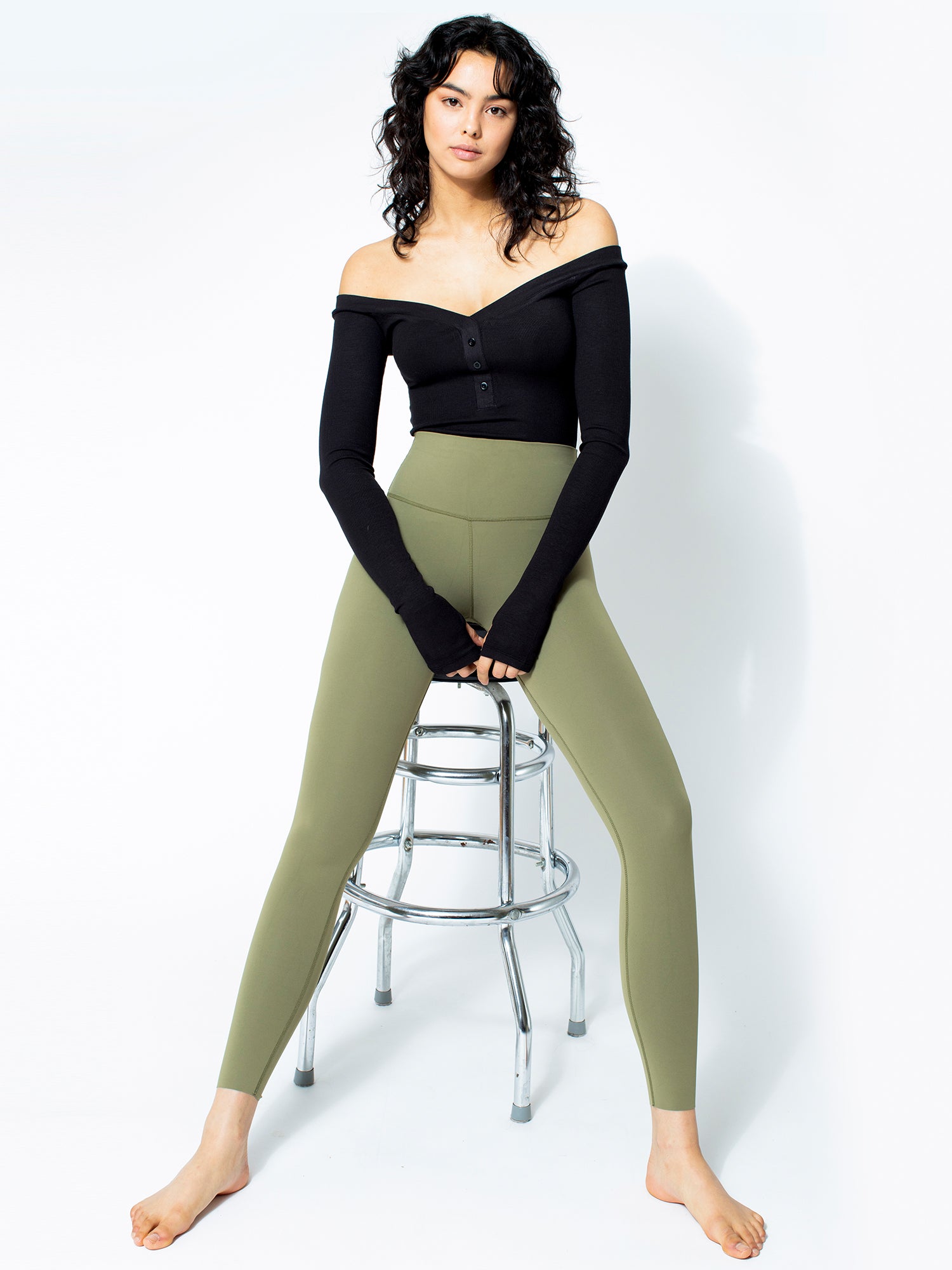 RIBBED BODYSUIT, BLACK