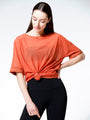 OVERSIZED MESH TEE, MAPLE