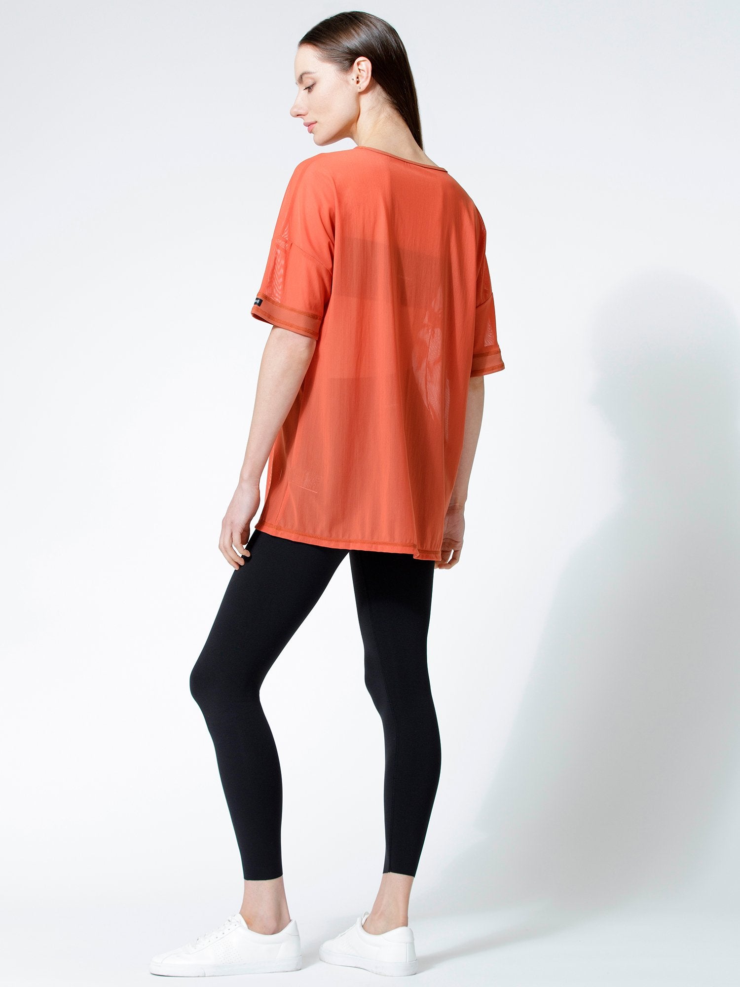 OVERSIZED MESH TEE, MAPLE