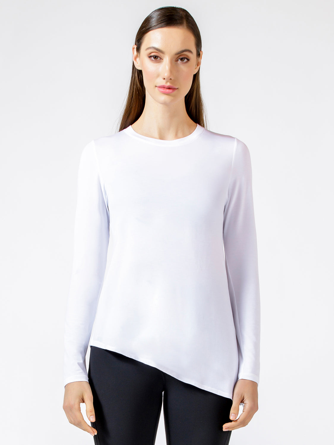 LONG SLEEVE SWAY TEE, WHITE