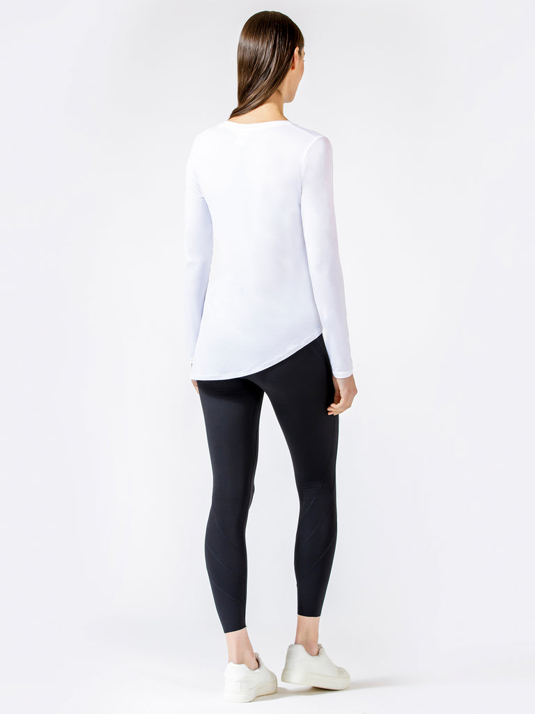 LONG SLEEVE SWAY TEE, WHITE