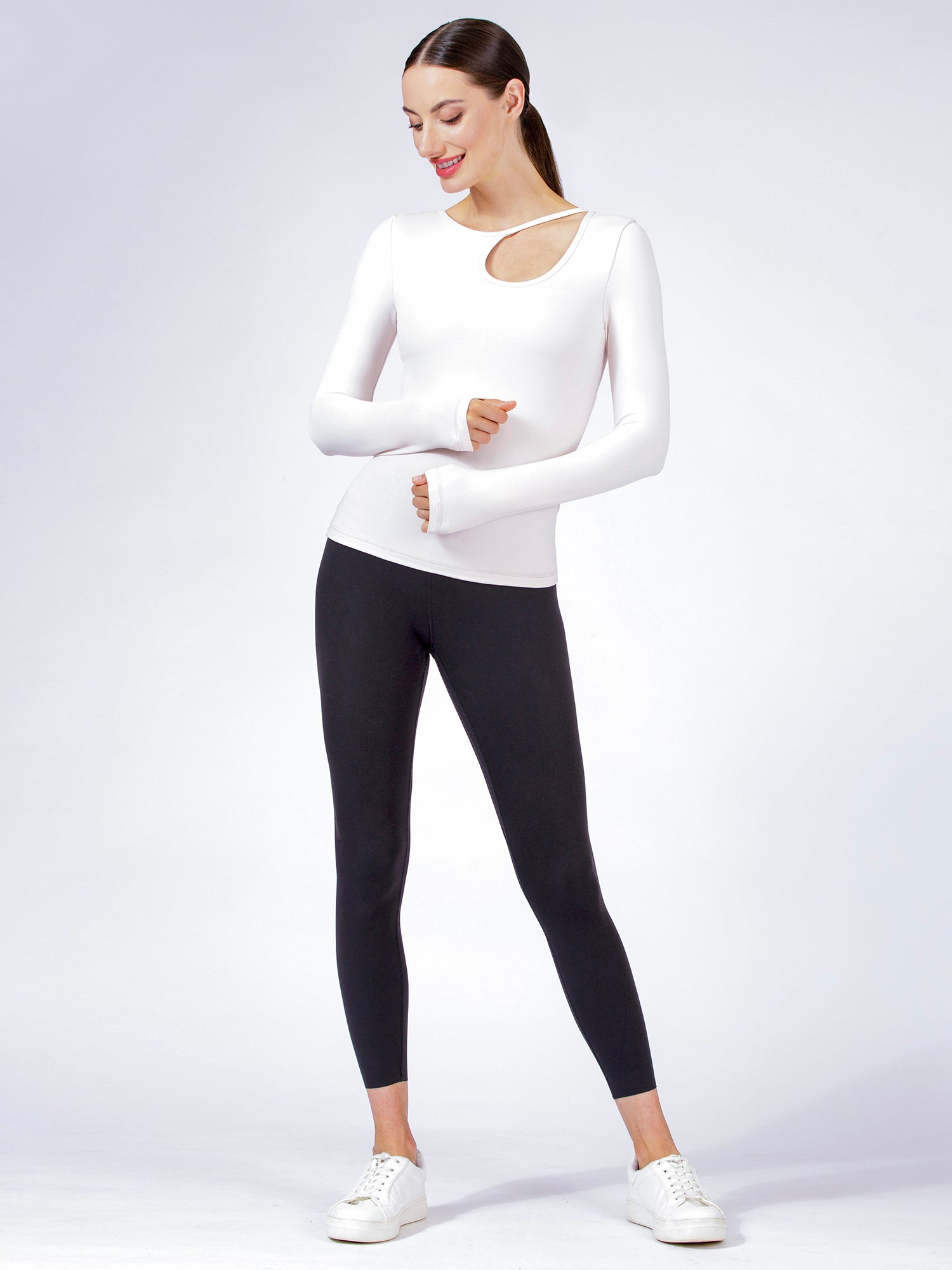 ATMAN LONG SLEEVE CUTOUT TEE