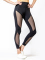 NUDE FRONT MESH ANKLE CROPS, BLACK