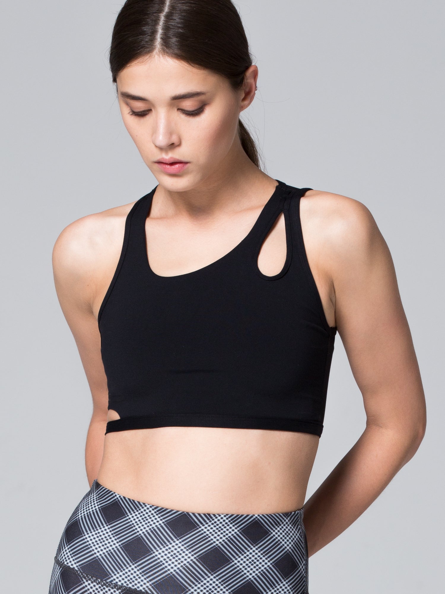 AQUARIUS BRA, BLACK/BLACK MESH