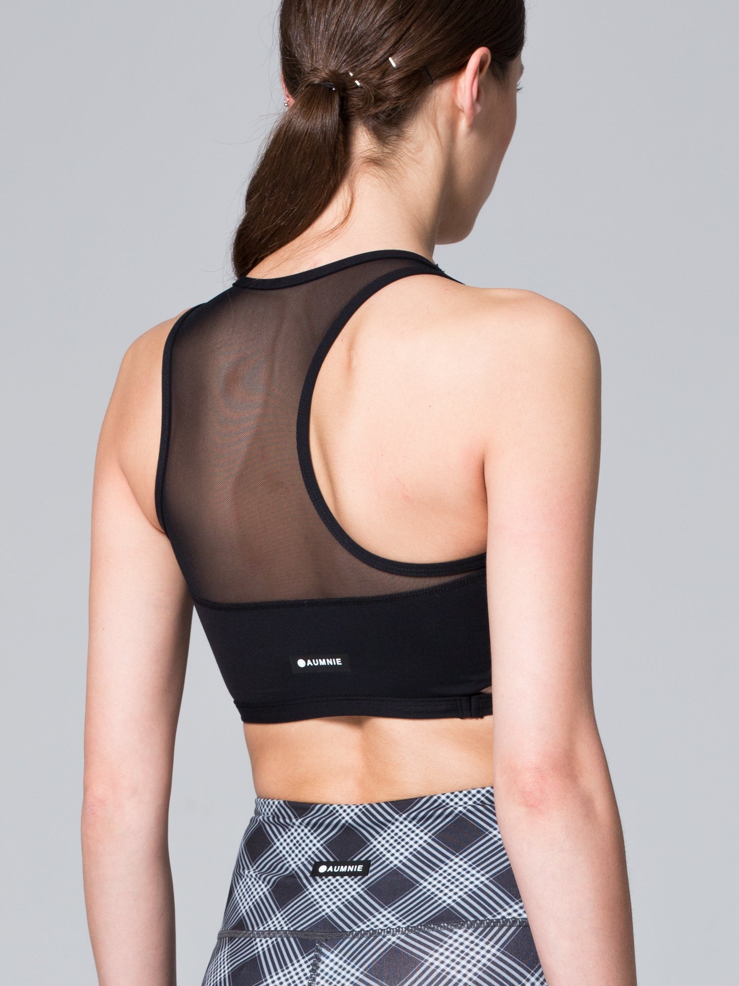 AQUARIUS BRA, BLACK/BLACK MESH