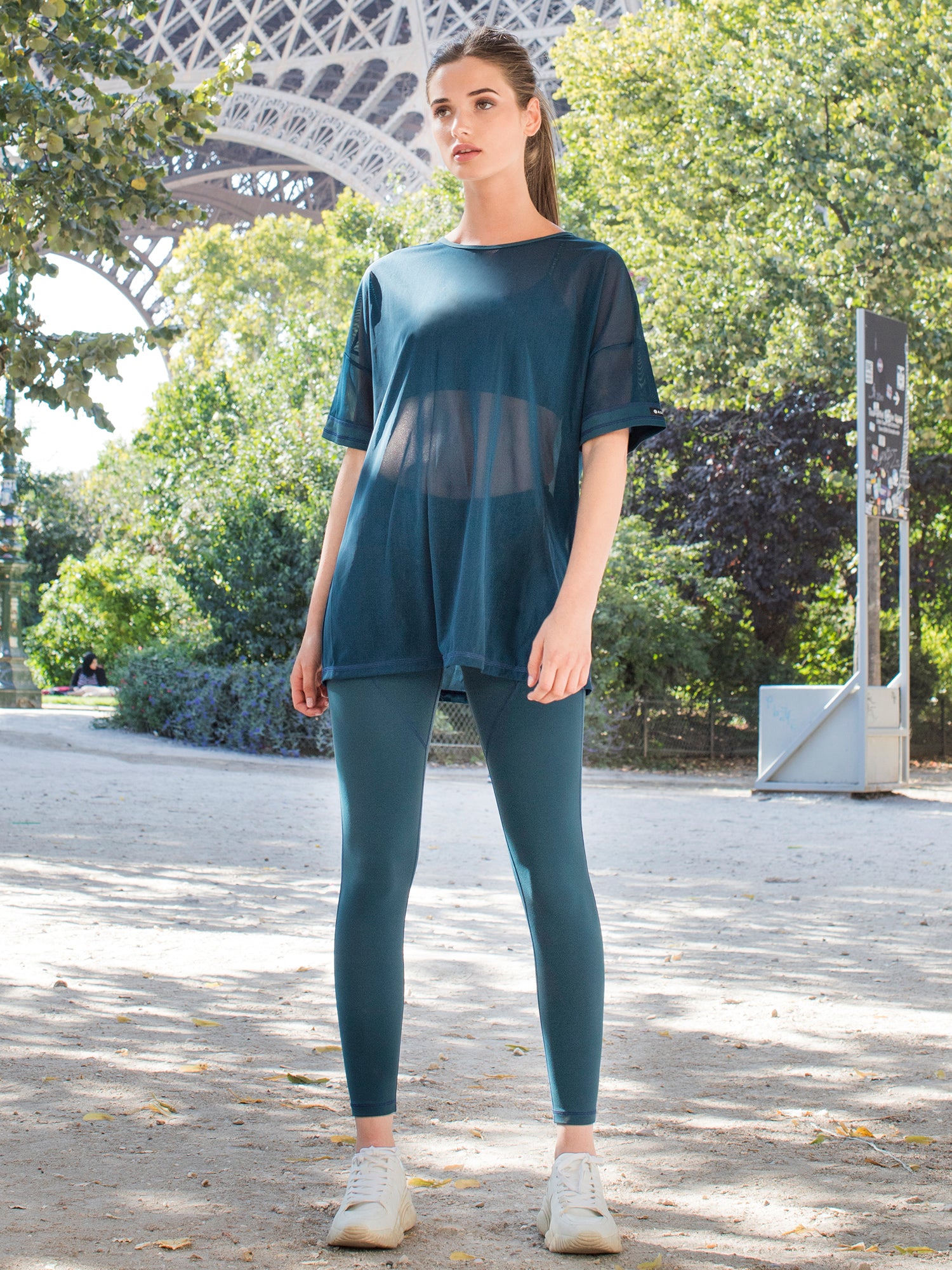 OVERSIZED MESH TEE, LAKE