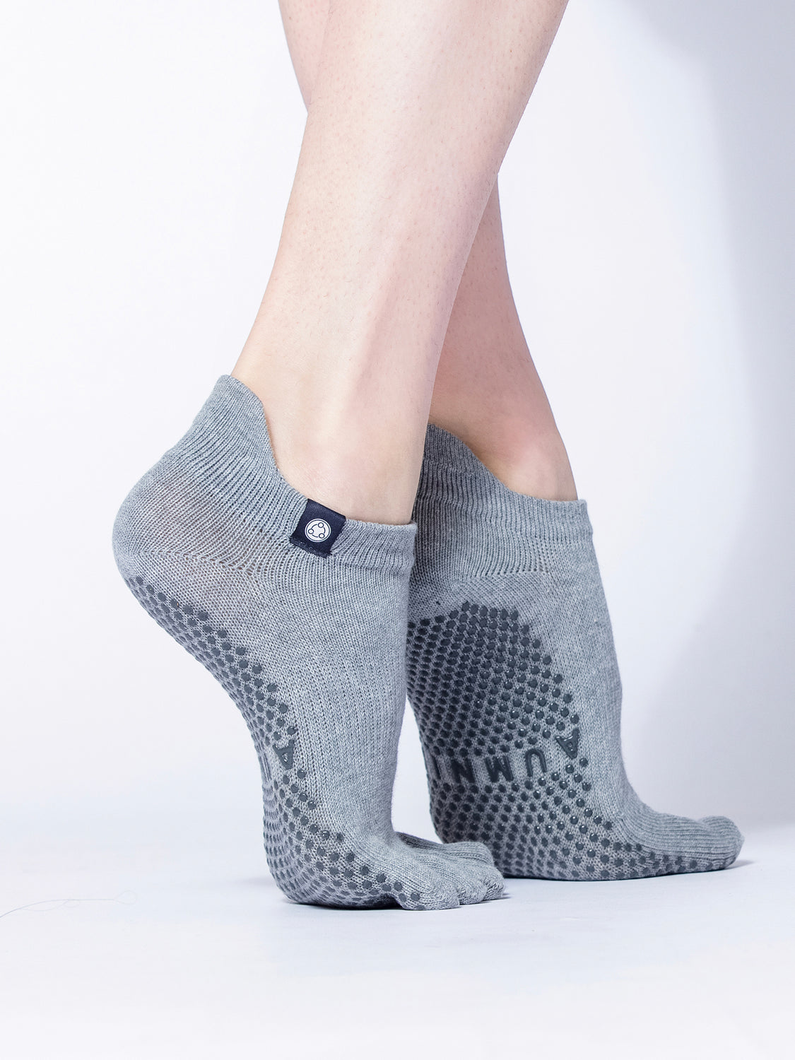 FULL TOE YOGA ANKLE GRIP SOCKS, GREY