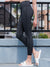 HIGH WAIST ANKLE CROPS, HEATHER BLACK