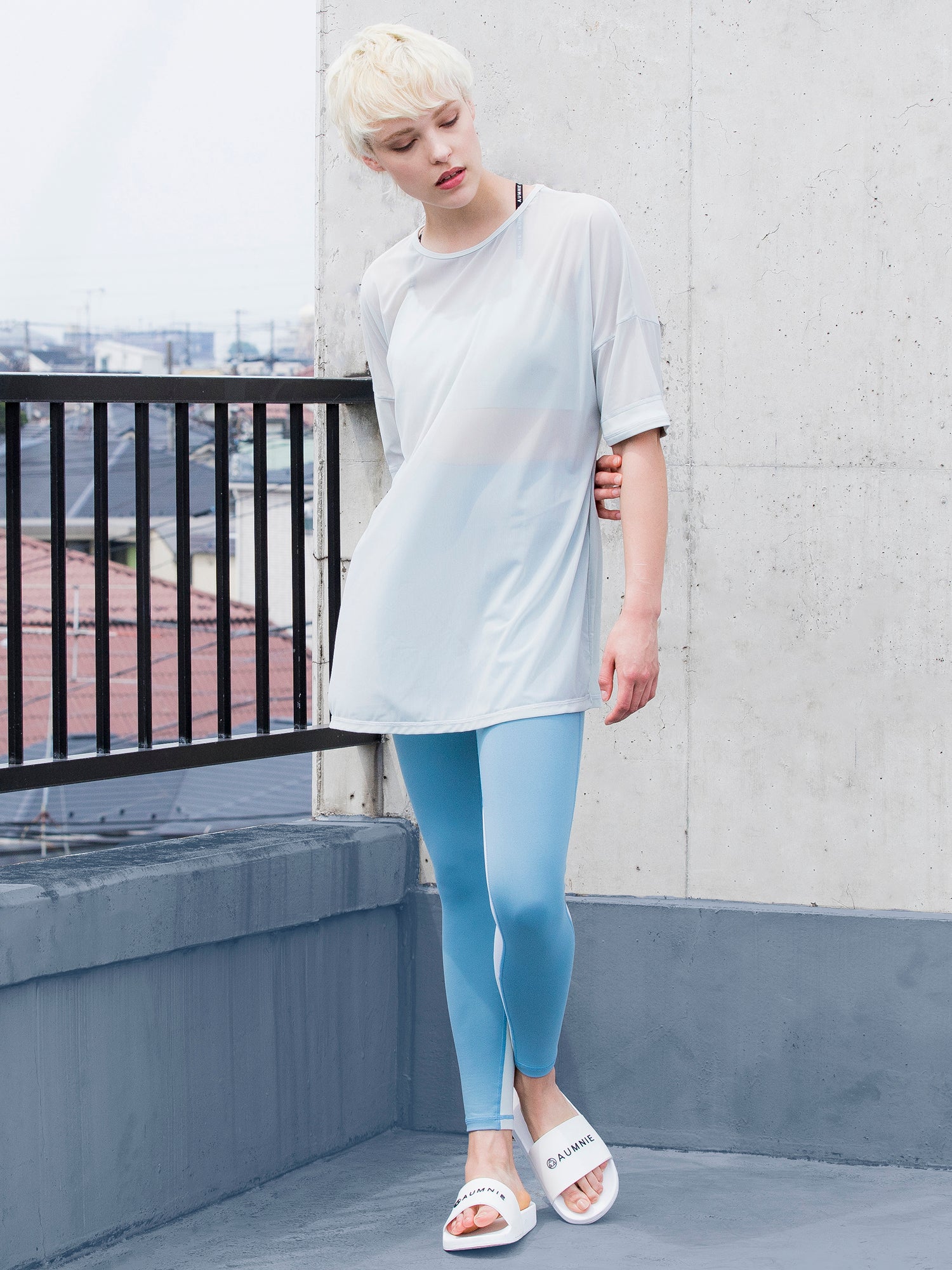 OVERSIZED MESH TEE, SEASALT