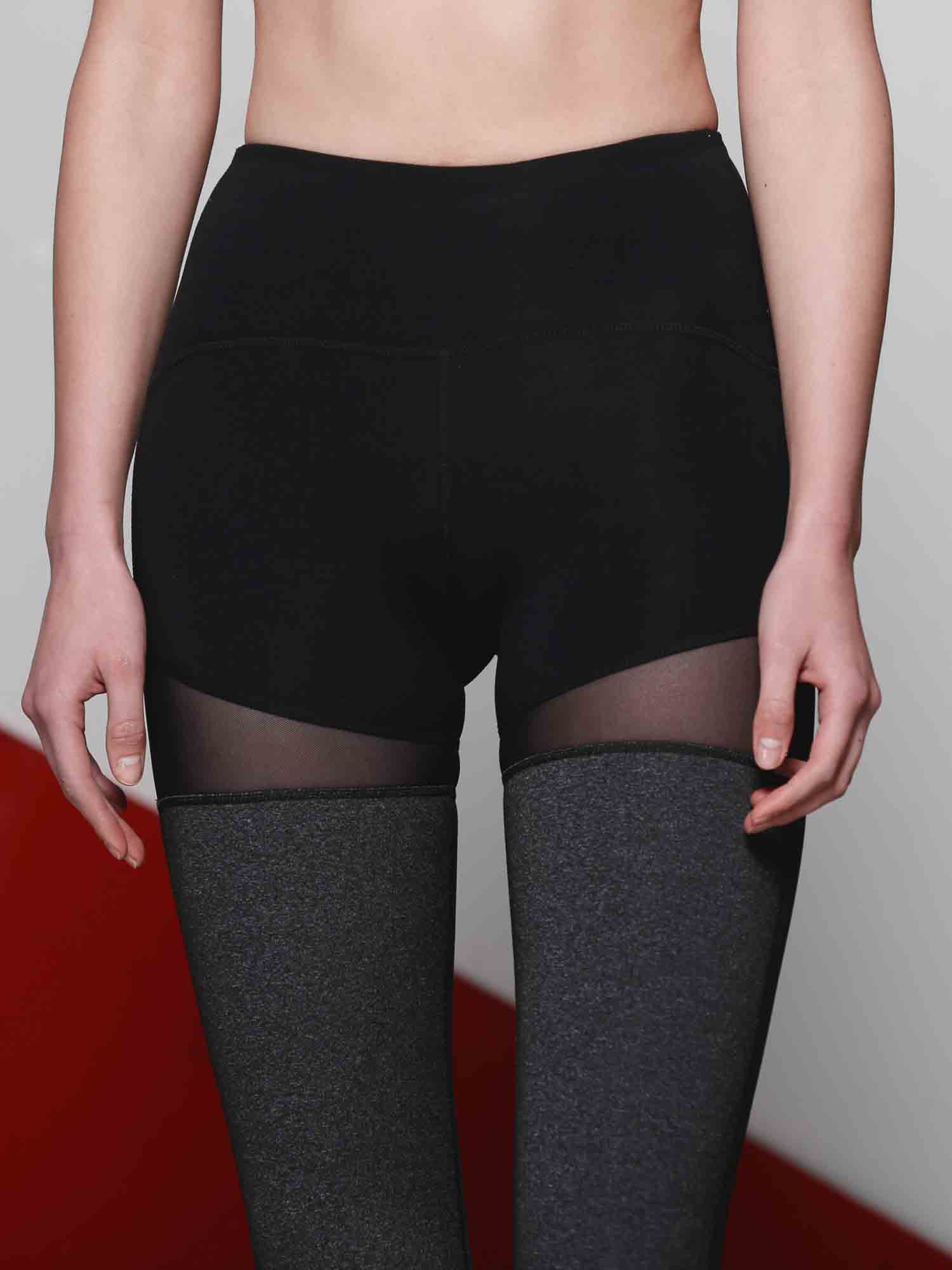 CRYSTAL PANTS, BLACK/HEATHER BLACK