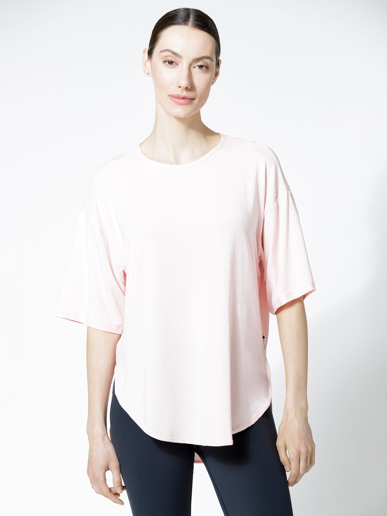 HI LO OVERSIZE TEE, BALLET PINK