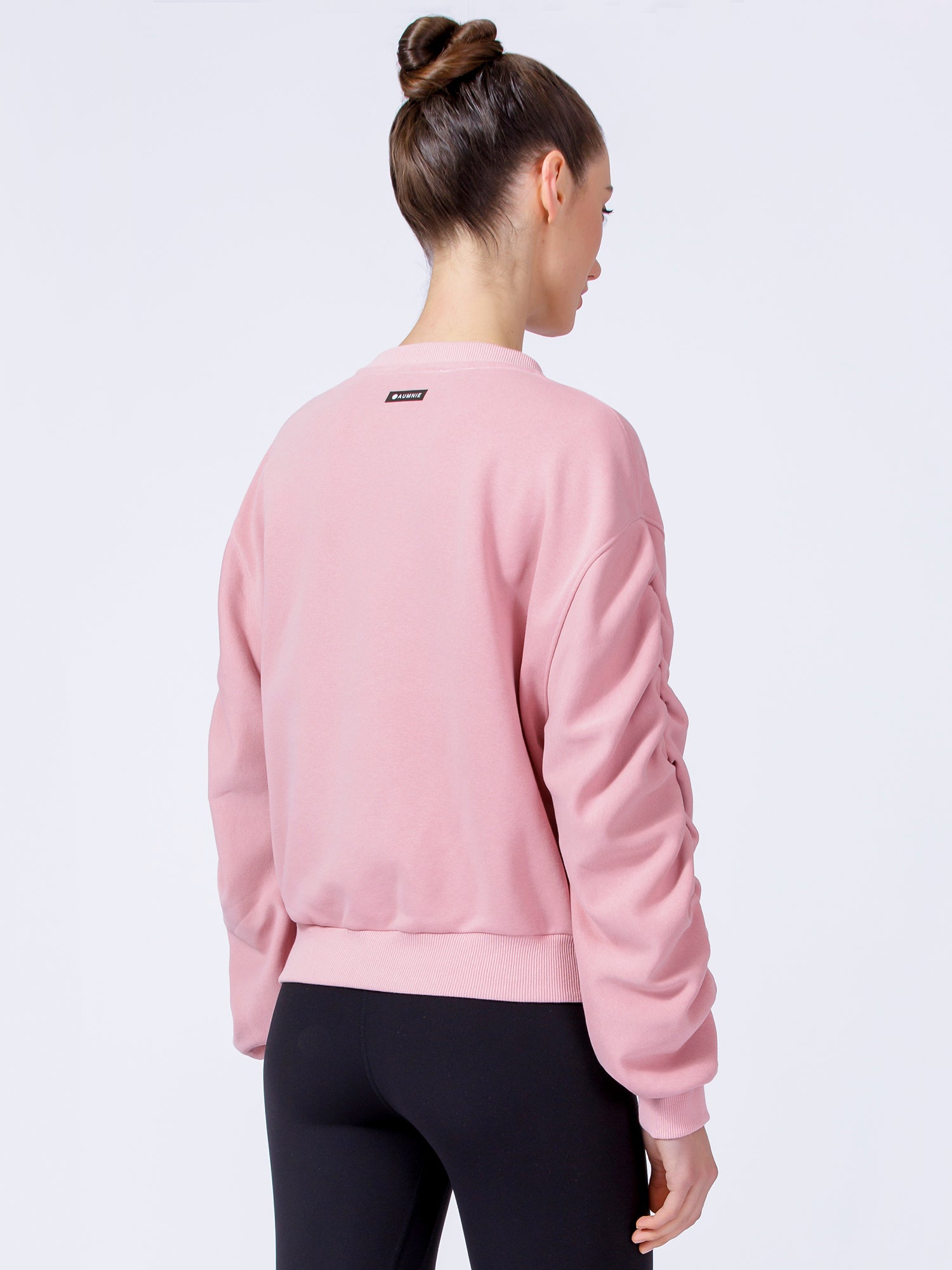 RUCHED RUNWAY SWEATSHIRT, PINK