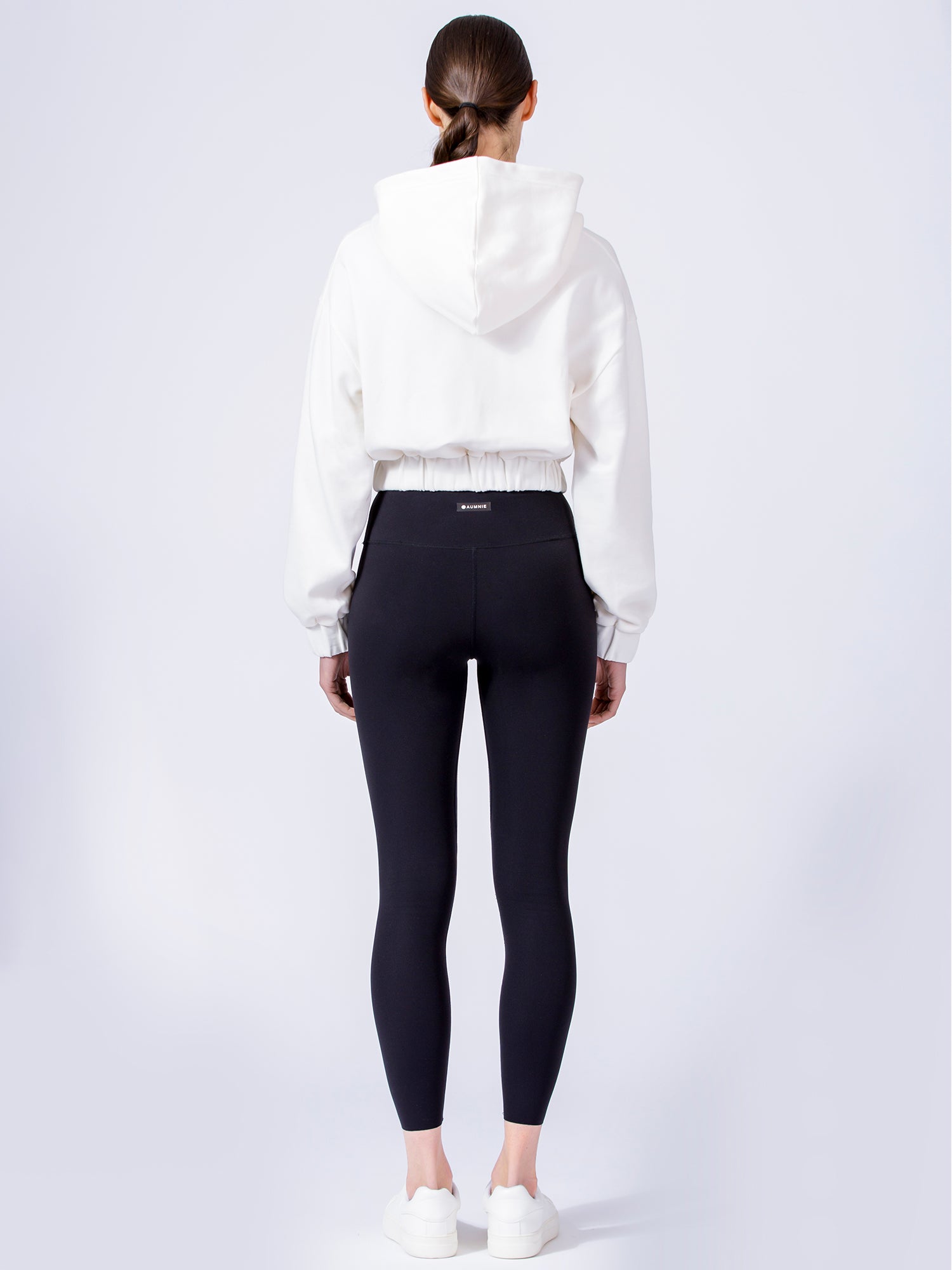 ZIP UP CROPPED HOODIE, WHITE