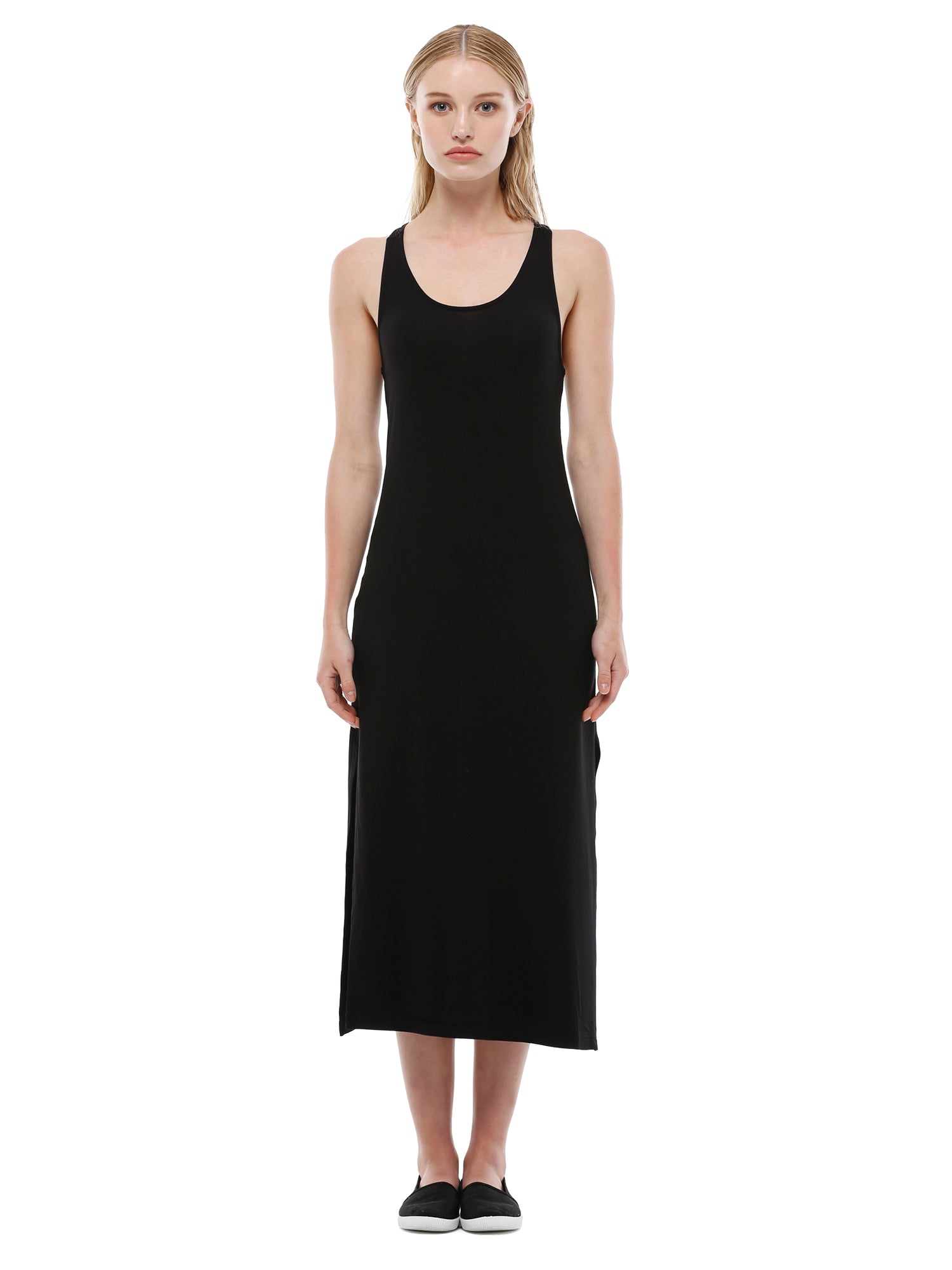 RACERBACK MAXI DRESS, BLACK