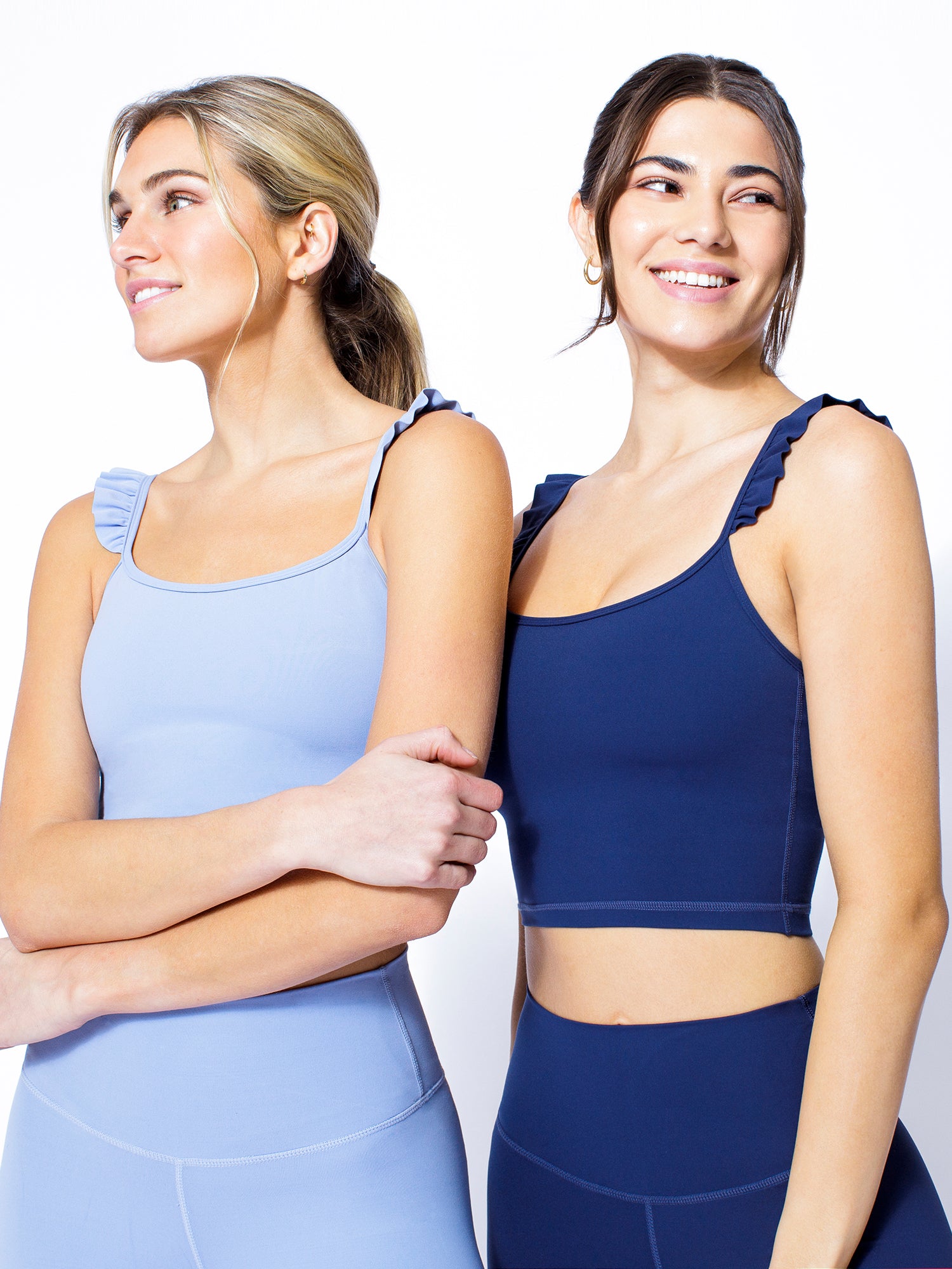 RUFFLED SIMPLICITY TANK, VIVID BLUE