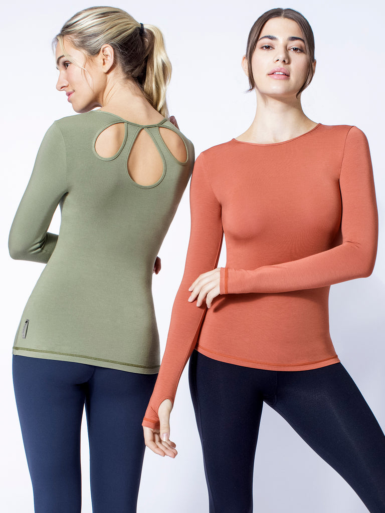 PETAL LONG SLEEVE TEE, CLAY