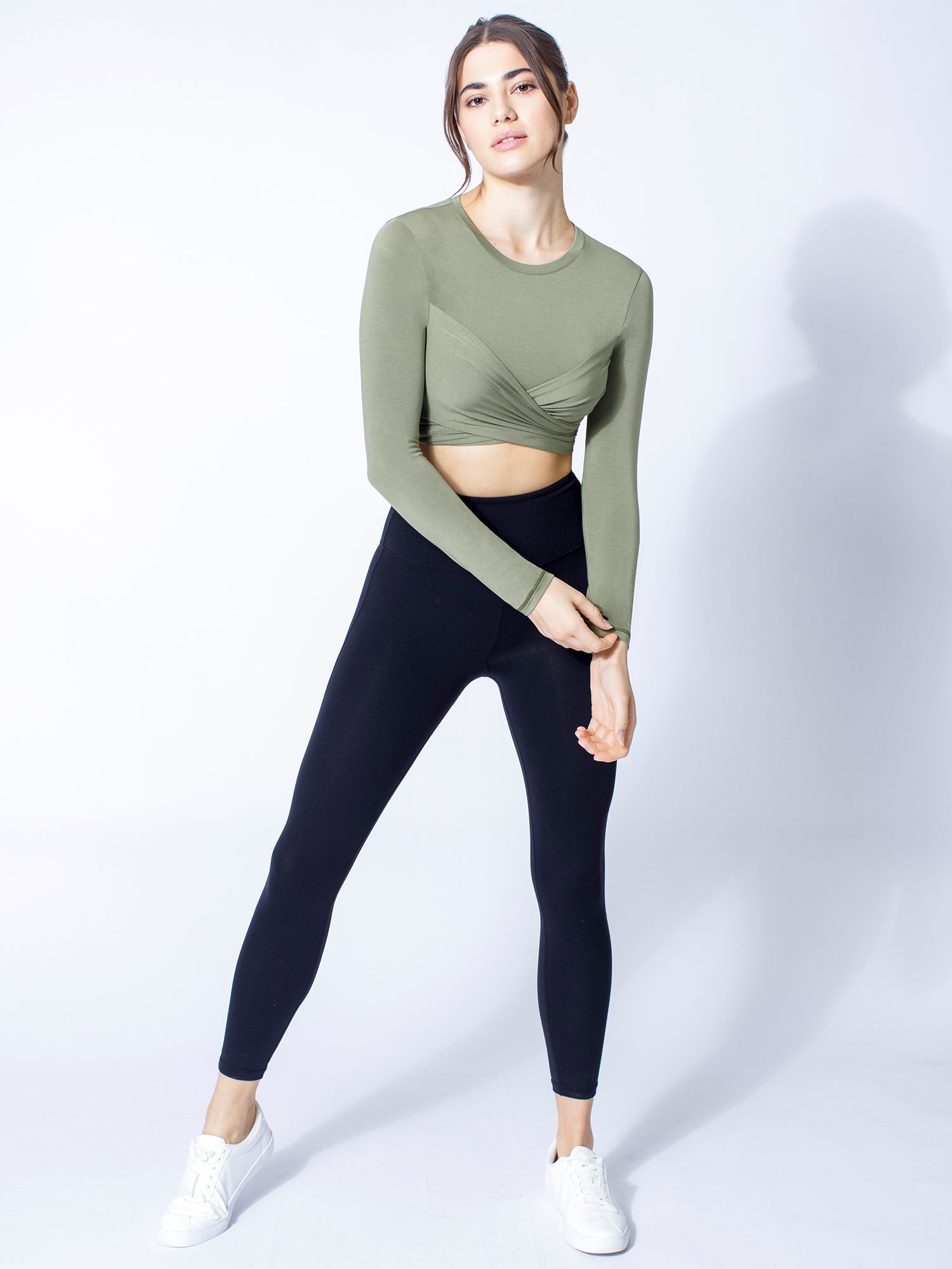LONG SLEEVE CT WRAP TEE, SAGE