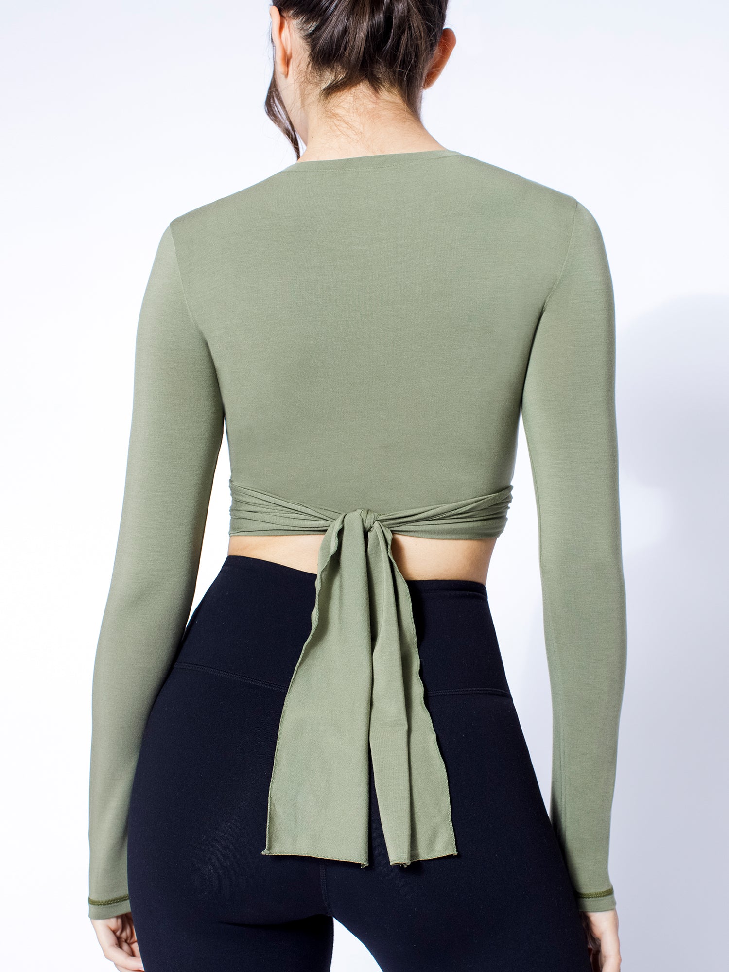 LONG SLEEVE CT WRAP TEE, SAGE