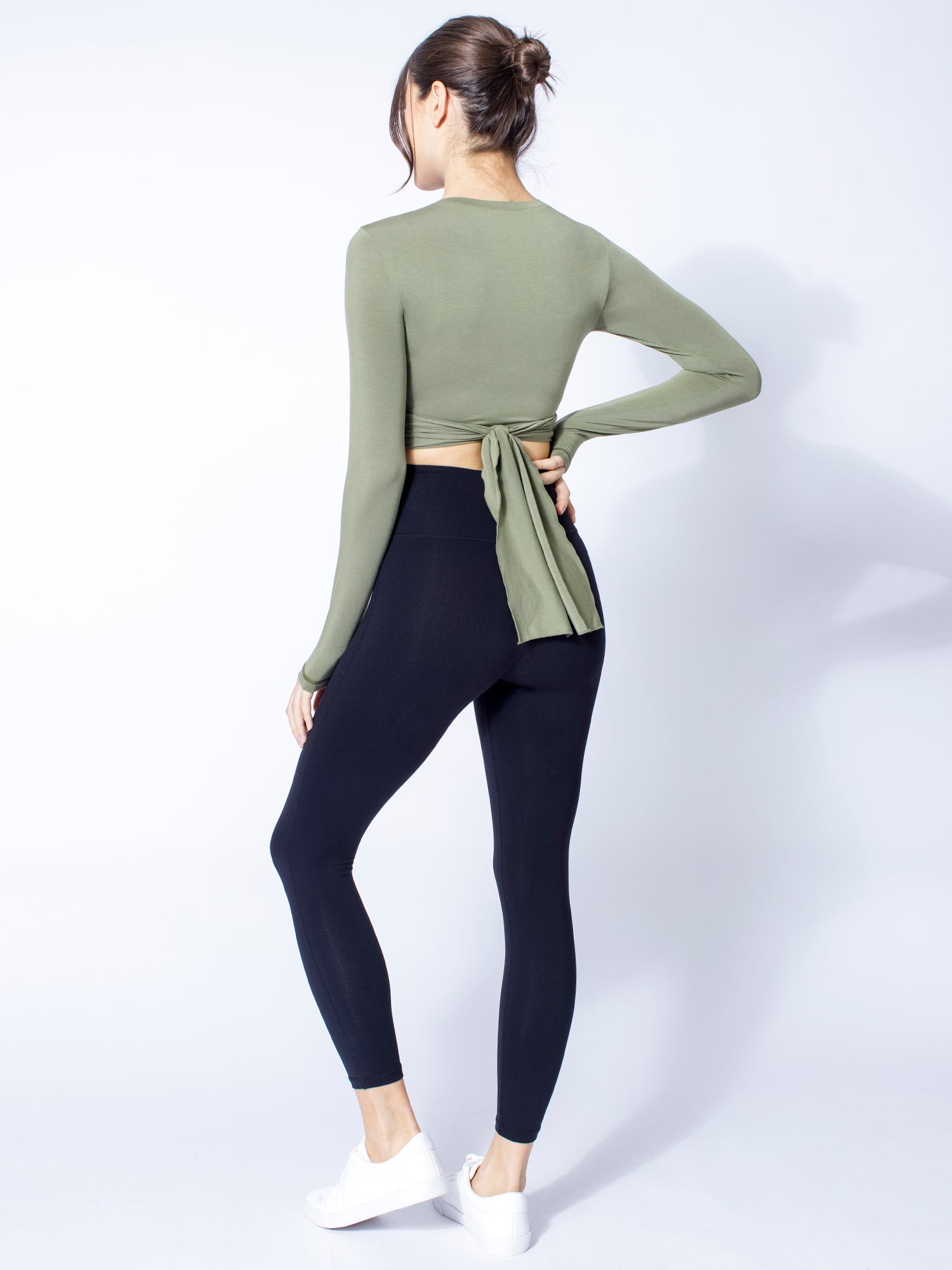 LONG SLEEVE CT WRAP TEE, SAGE