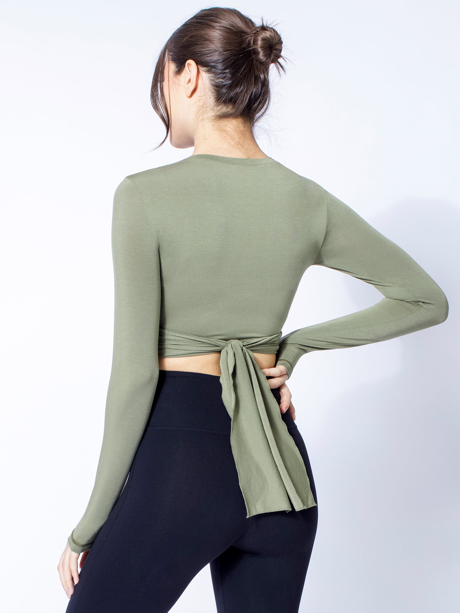 LONG SLEEVE CT WRAP TEE, SAGE